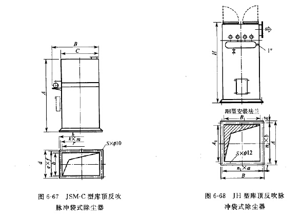 JSM-C型庫頂反吹脈沖袋式除塵器 JSM-C型庫頂反吹脈沖袋式除塵器